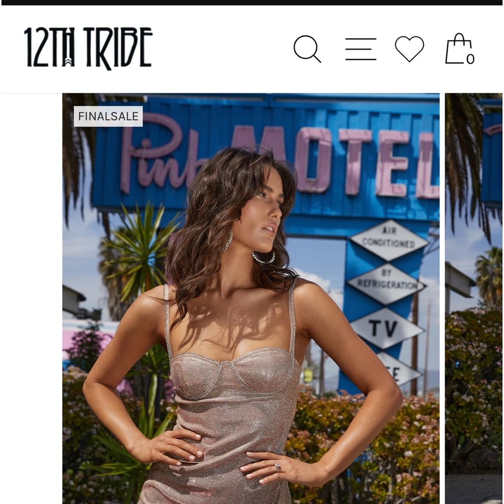 Light Pink dress 12th Tribe ANGELINA PINK SHIMMER MINI DRESS